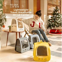 Mochila Transportín para Gatos con Ventana - Plegable y Transpirable