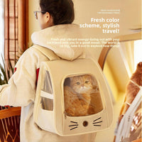 Mochila Transportín para Gatos con Ventana - Plegable y Transpirable